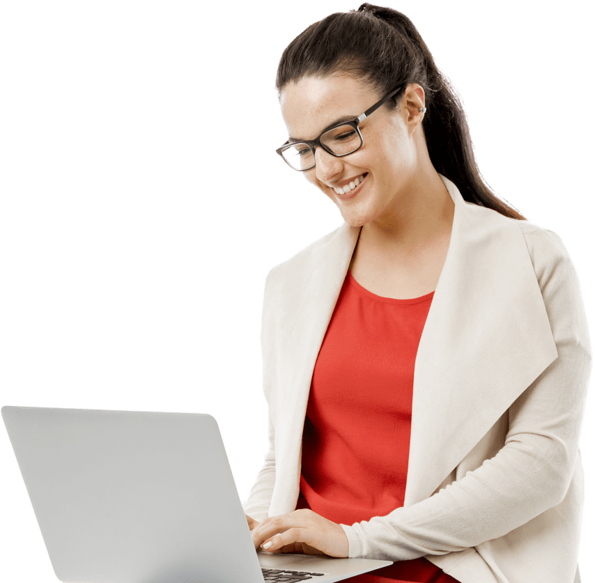 Woman using a laptop