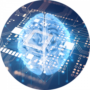 business-telecom-provider-image-Super-imposed glowing brain over a switchboard