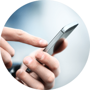 close up of hands holding a smart phone