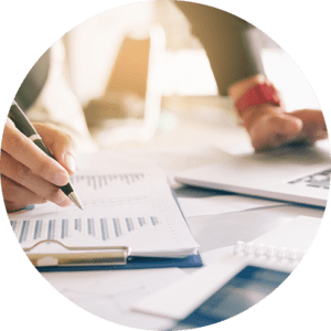 financial reports on a clip board