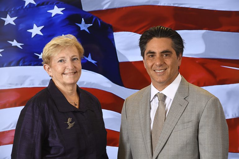 Image of Diana Gowen, General Manager and Senior Vice President, MetTel Federal and CEO Marshall Aronow 