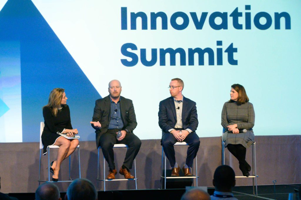 MetTel Innovation Summit 2020 Panel - Left to right: Lori Thomas, MetTel; John Pieratt, FIS; David Coulson, Signet Jewelers; Ashley Denison, Caliber Collision