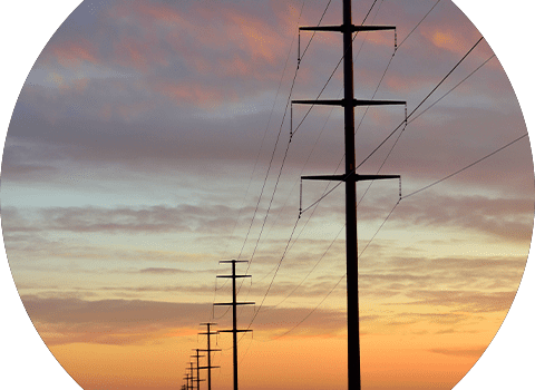 POTS telephone lines during sunset