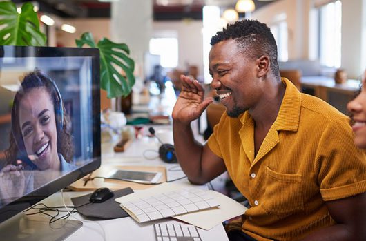 operator connect video call in the office