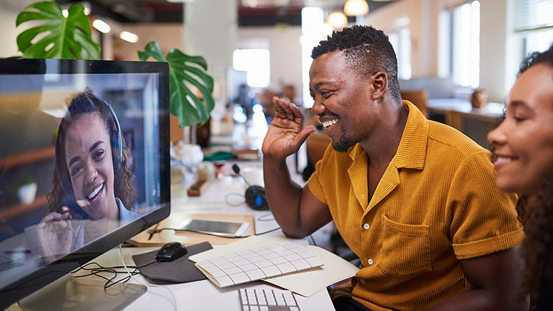 operator connect video call in the office