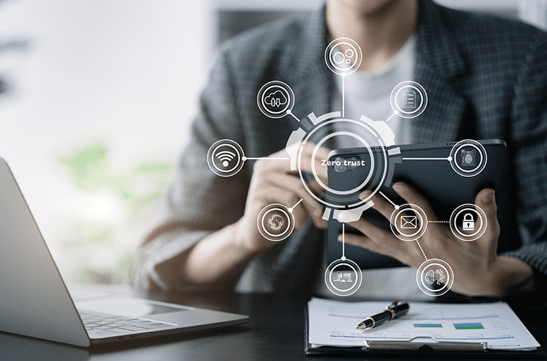 zero trust network access on tablet and laptop