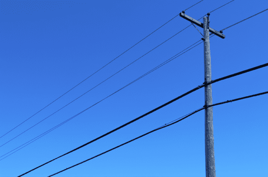 pots lines going away telephone poles