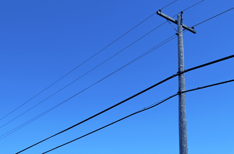 pots lines going away telephone poles
